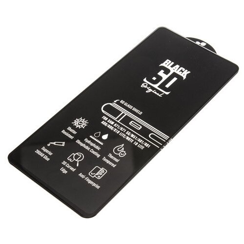 Защитное стекло 9H Black для Samsung M51 черное т/у