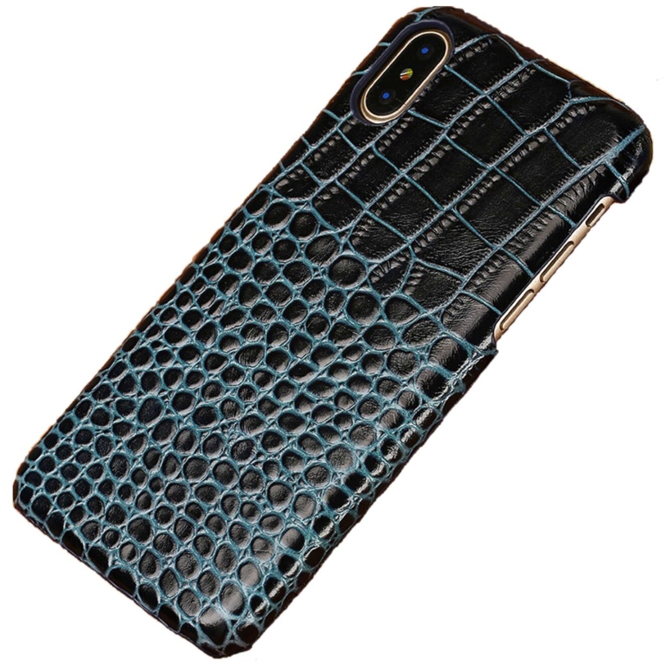 Чехол-накладка-бампер Чехол. ру Premium для iPhone XS Max (Айфон Икс 10 С Макс) из натуральной кожи с тиснением крокодила экзотическая неповторимая .