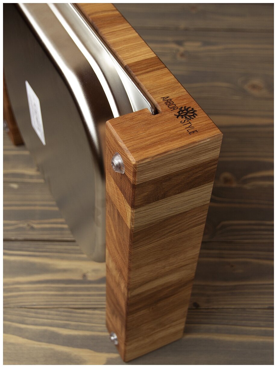 Разделочная доска деревянная торцевая 40x30см дубовая с гастроемкостью Arbor Style с поддоном/лотком/из дуба/масло воск в комплекте - фотография № 5
