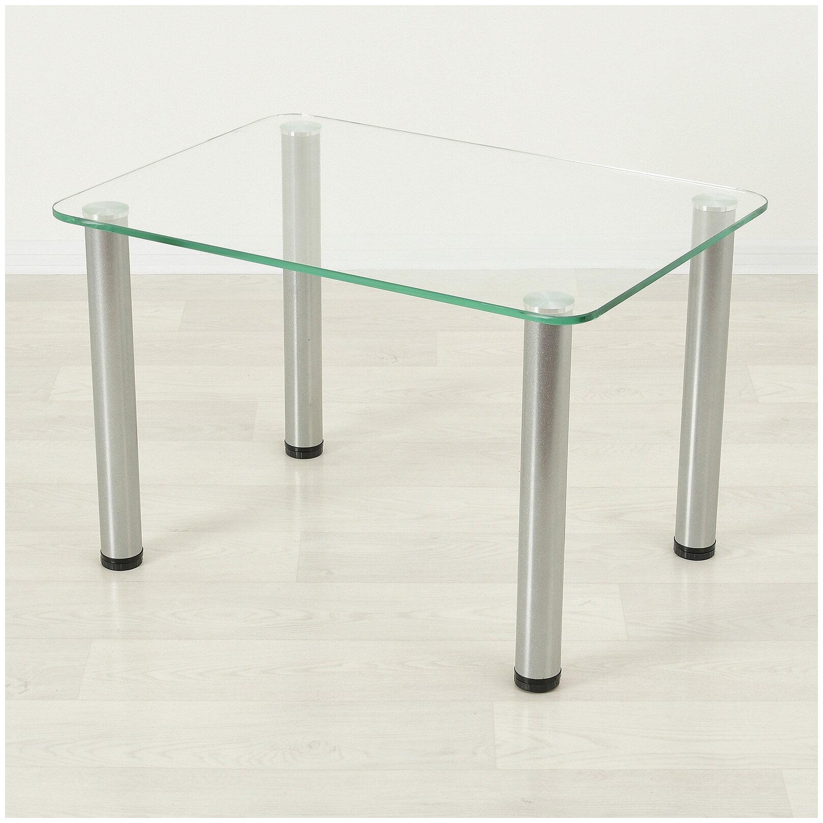 Стеклянный журнальный столик Модерн 01 прозрачный/металлик (600х400)