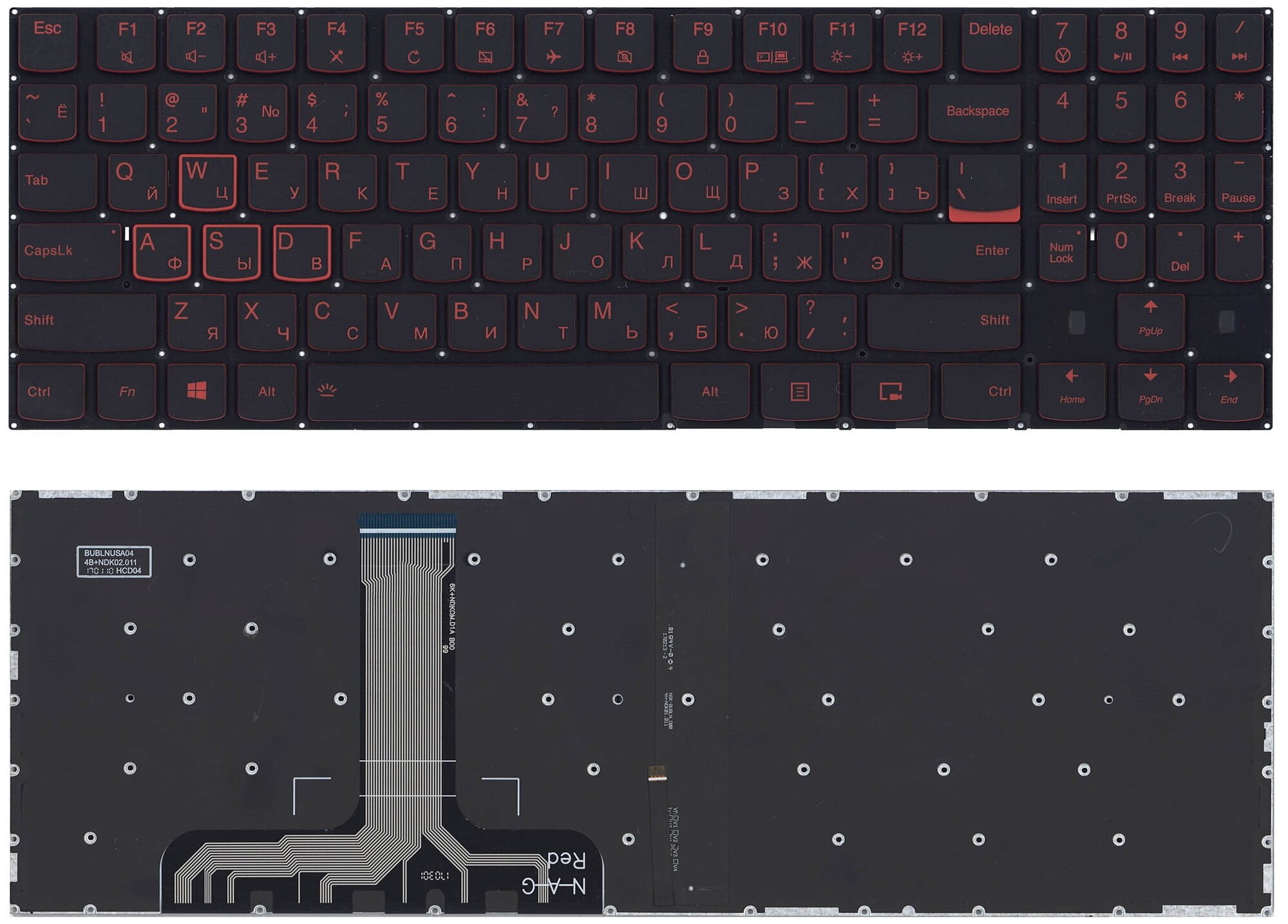 Клавиатура для ноутбука Lenovo ThinkPad E480 E485 черная 2610₽