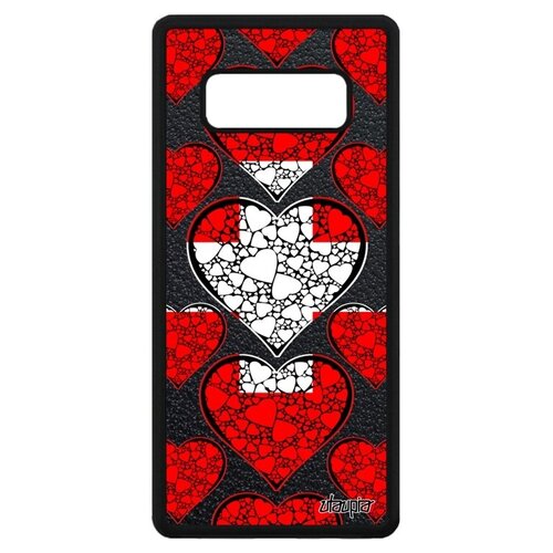 фото Защитный чехол на мобильный // samsung galaxy note 8 // "флаг швейцарии с сердцем" страна дизайн, utaupia, цветной