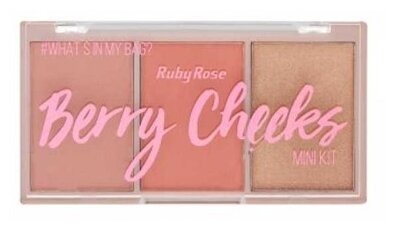 Ruby Rose палетка для лица Blush and Glow, 4 berry cheeks