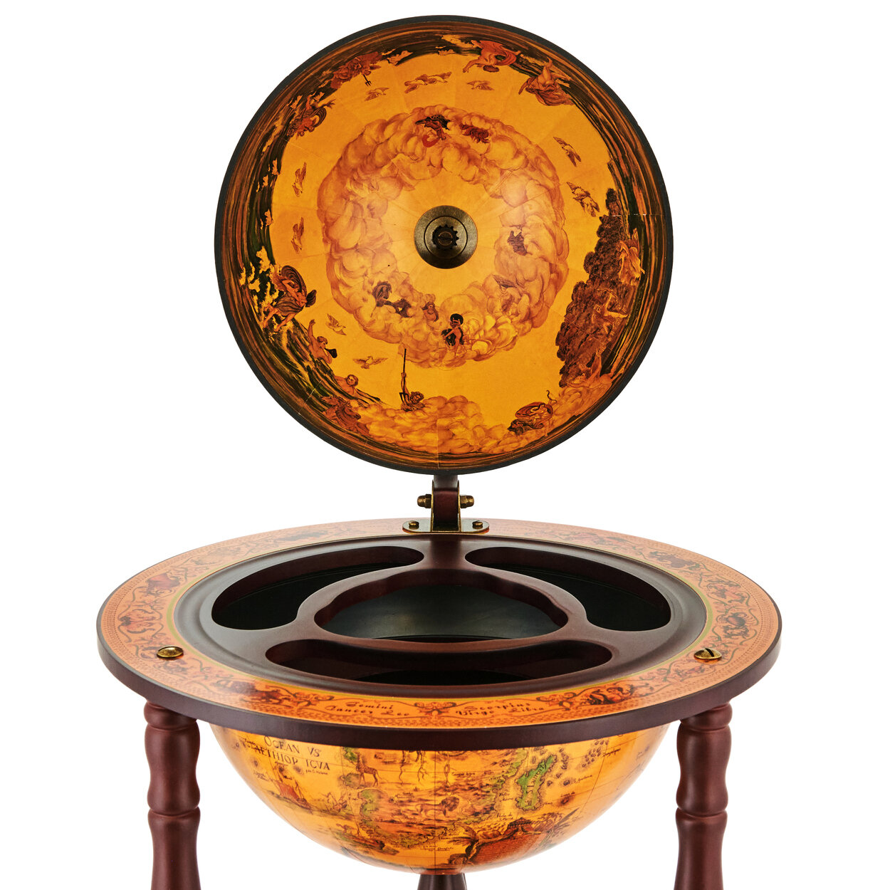 Глобус-бар JUFENG "Дау", напольный, 33х44 см, высота 88 см, на колёсиках — фото 1