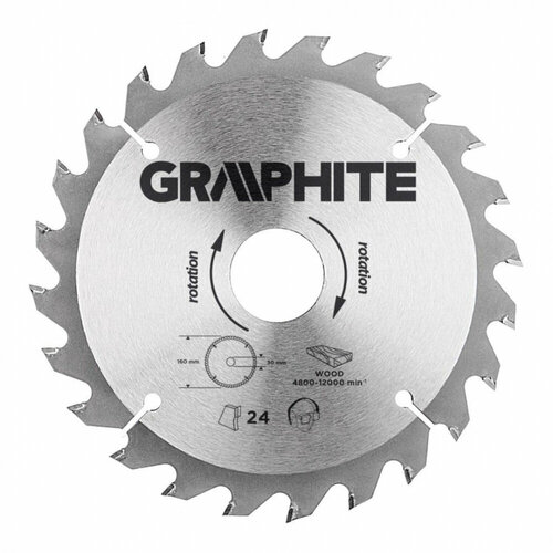 Отрезной диск GRAPHITE 160x30 мм; 24 зуба