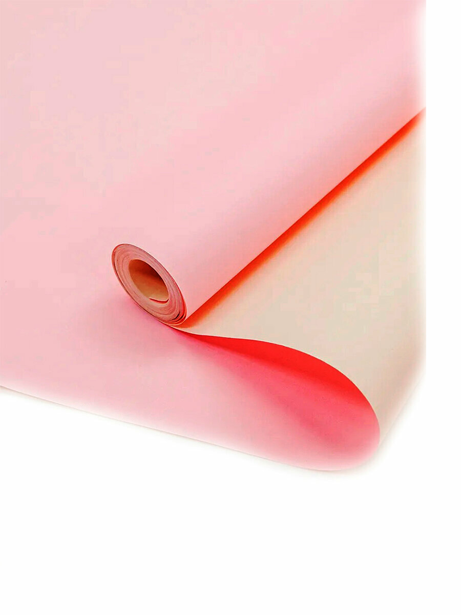 Упаковочная бумага двухсторонняя кремово-розовая, 60 см, 10 м