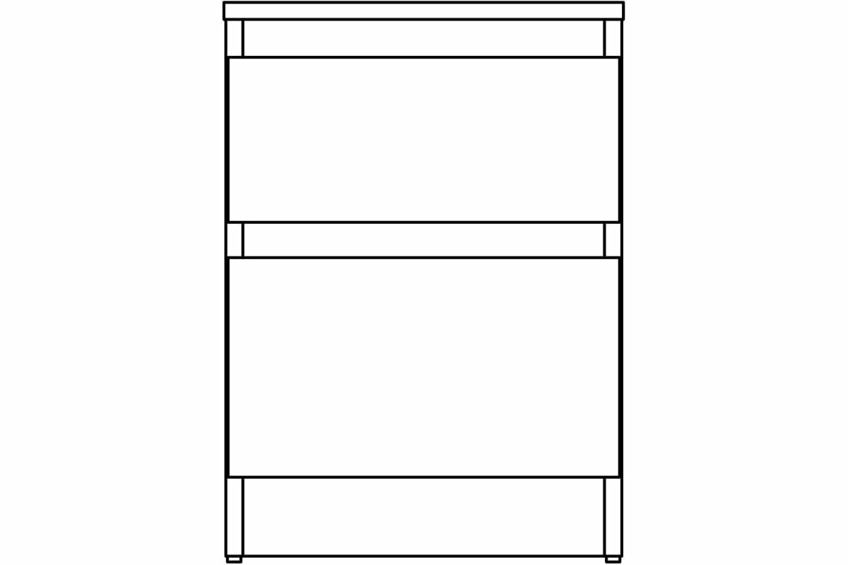 Прикроватная тумба Шведский Стандарт кастор 2 ящика, 39x37x49 см, белая 2.03.03.050.1 - фотография № 4