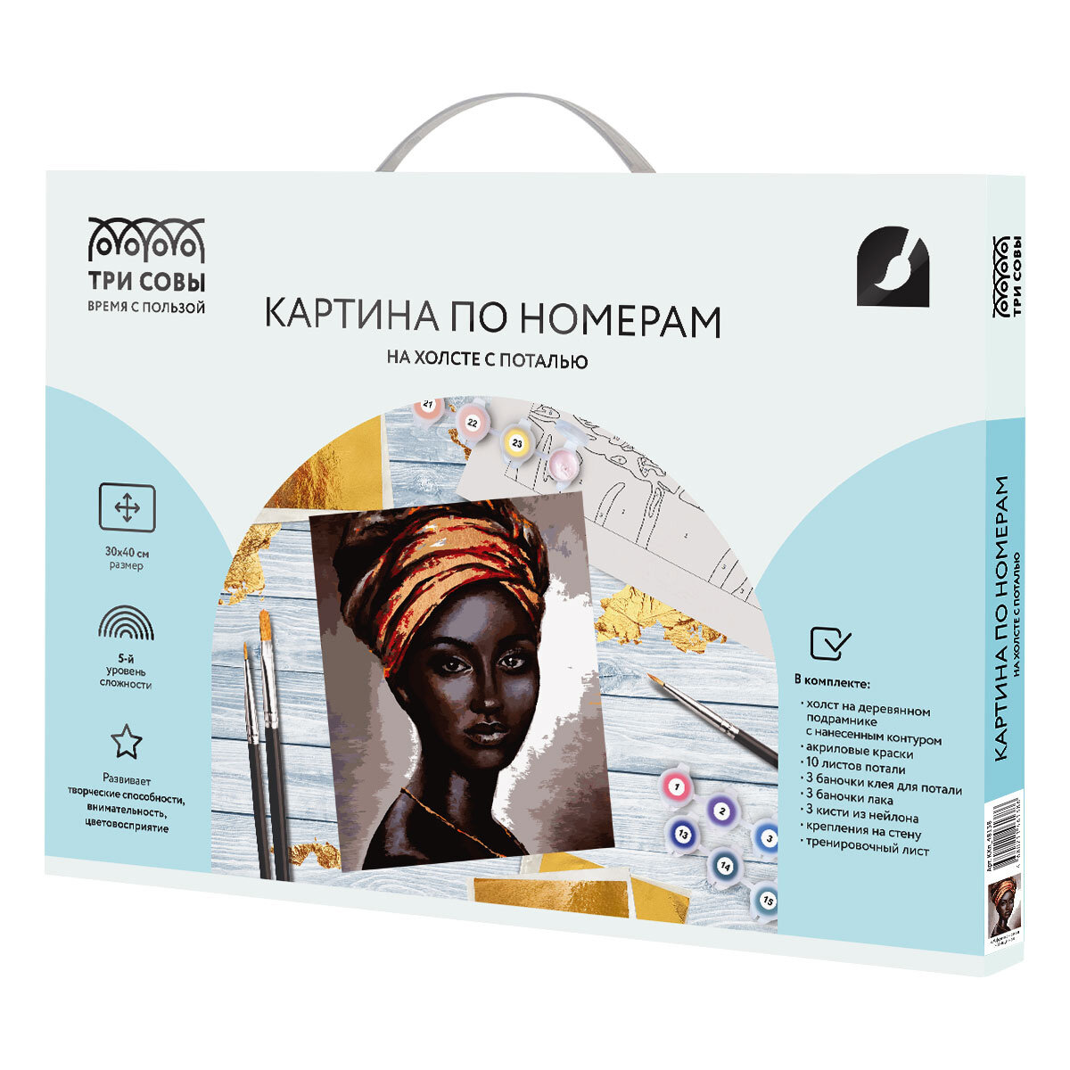 Картина по номерам Африканская женщина Три совы - фото №11