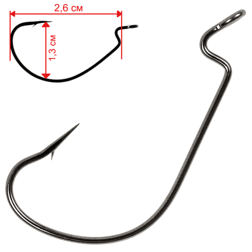 фото Крючки nautilus offset big eye series worm 1005 №1 (10шт.)