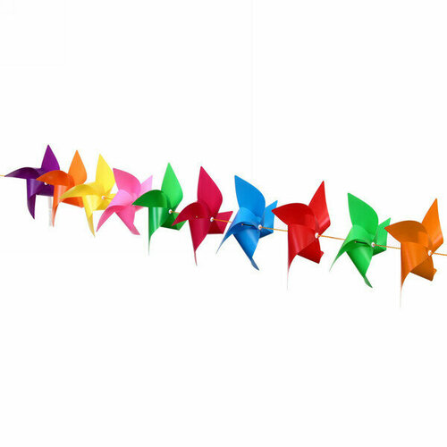 Ветрячок d-21 см Весеннее Настроение 10 шт на веревке 10м цвета микс 450₽