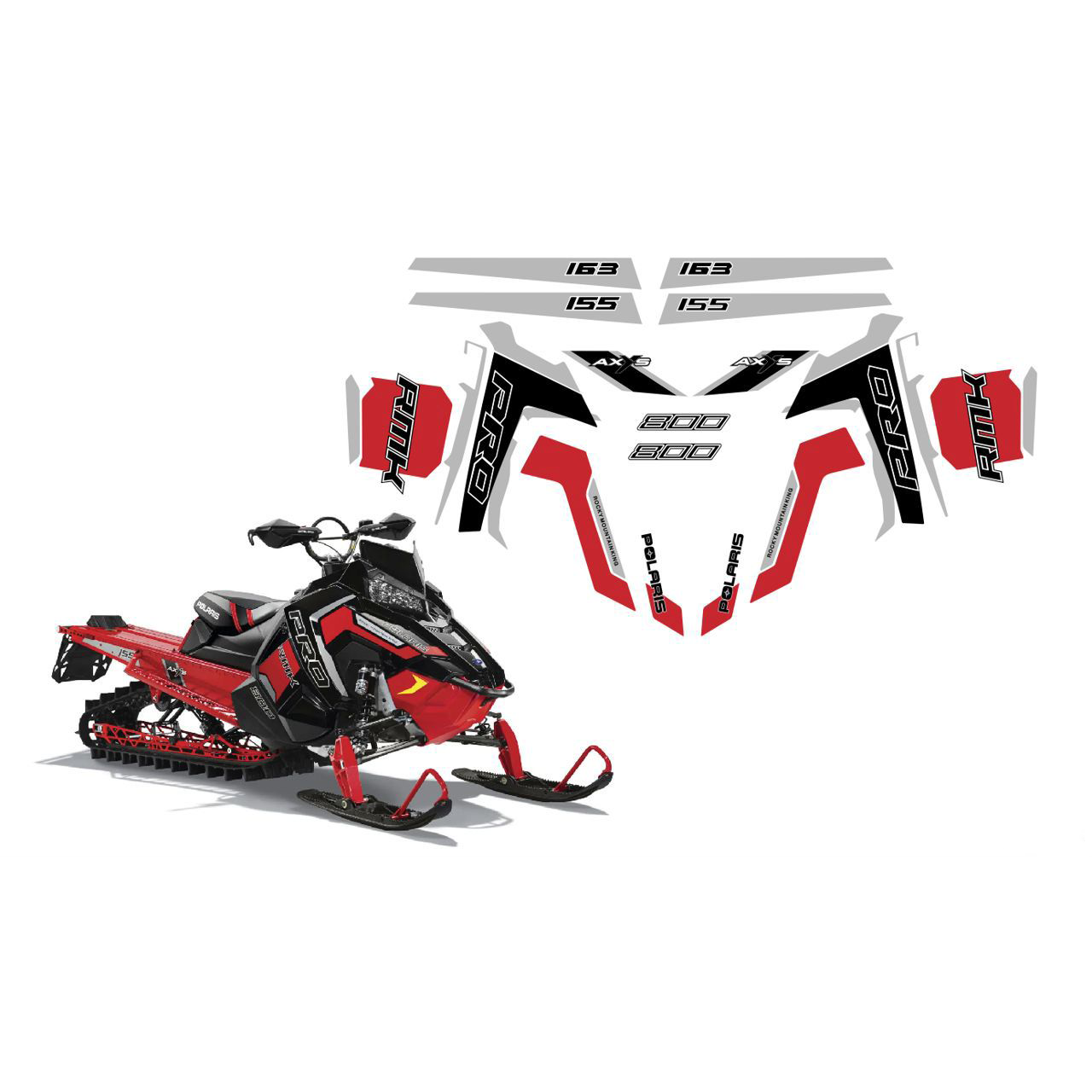 Наклейки Polaris Pro RMK 800 850 AXYS SKS — фото 4