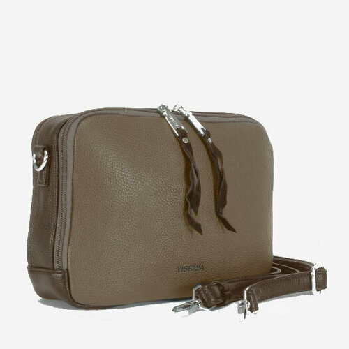 фото Сумка vishnia, фактура зернистая, тиснение, бежевый, коричневый