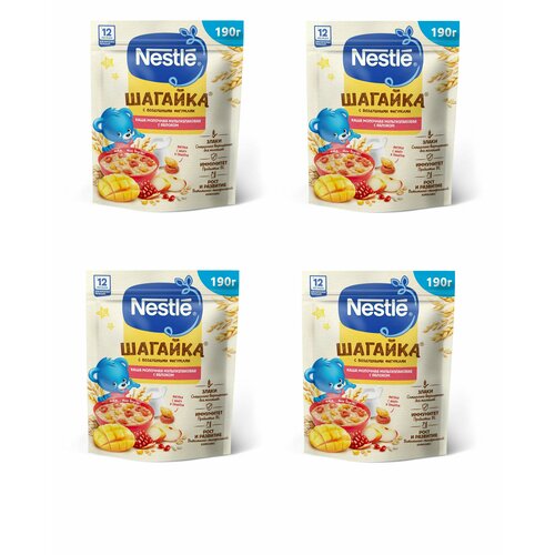 Каша молочная Nestle мультизлаковая с фигурками из пшеницы яблоко-манго-гранат с 12 месяцев 190 г 4 шт каша молочная nestle мультизлаковая яблоко банан груша с 12 месяцев 190 г 4 шт