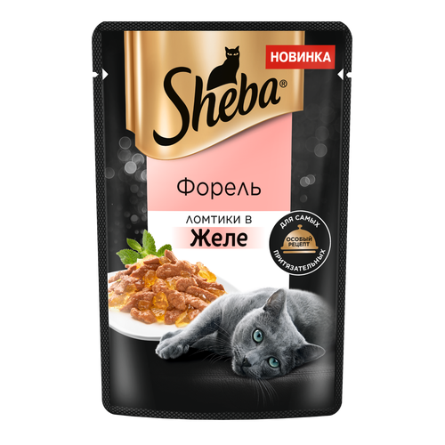 влажный корм для кошек sheba ломтики в желе с курицей 75г Влажный корм для кошек Sheba® Ломтики в желе с форелью, 75г