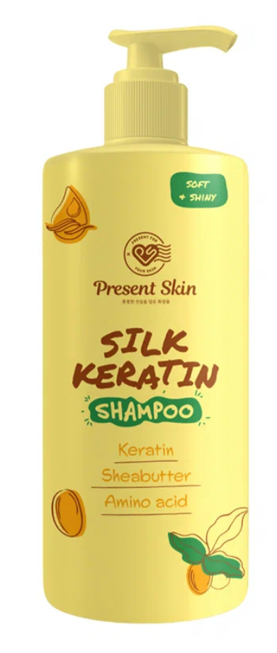 Present Skin Шампунь для волос с кератином разглаживающий 500 мл