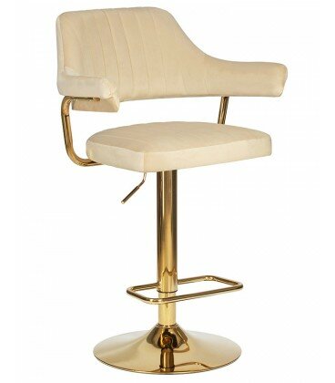 Стул барный DOBRIN CHARLY GOLD LM-5019_Golden цвет сиденья бежевый велюр (MJ9-10), цвет основания золото