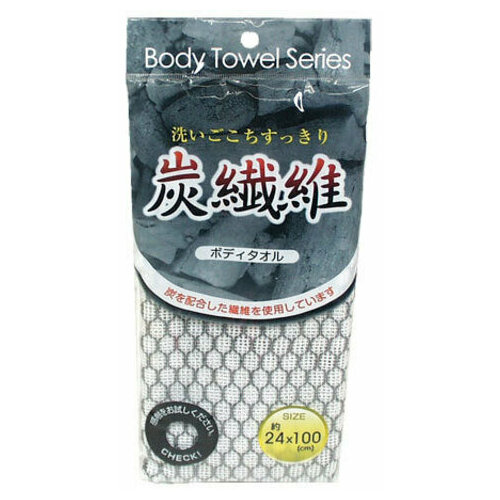 Мочалка для тела, LEC, Мягкая, С угольной нитью, 24 см х 100 см, 1 шт