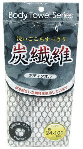 фото Мочалка для тела, LEC, Мягкая, С угольной нитью, 24 см х 100 см, 1 шт