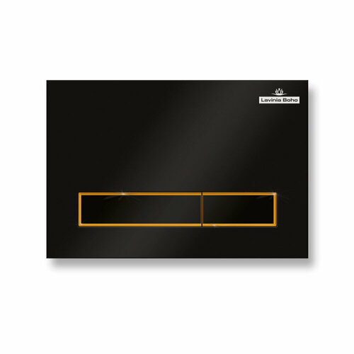 Пластиковая кнопка смыва для инсталляции Lavinia Boho RelFix 38050801, цвет матовый черный / золотой глянец, c антибактериальным покрытием SanitiZed