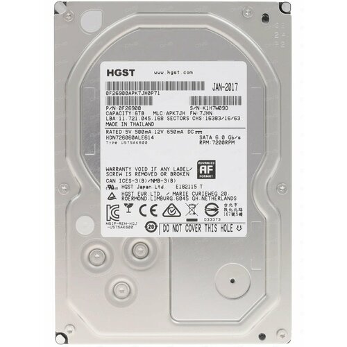 6 ТБ Жесткий диск Hitachi Deskstar NAS HDN726060ALE614