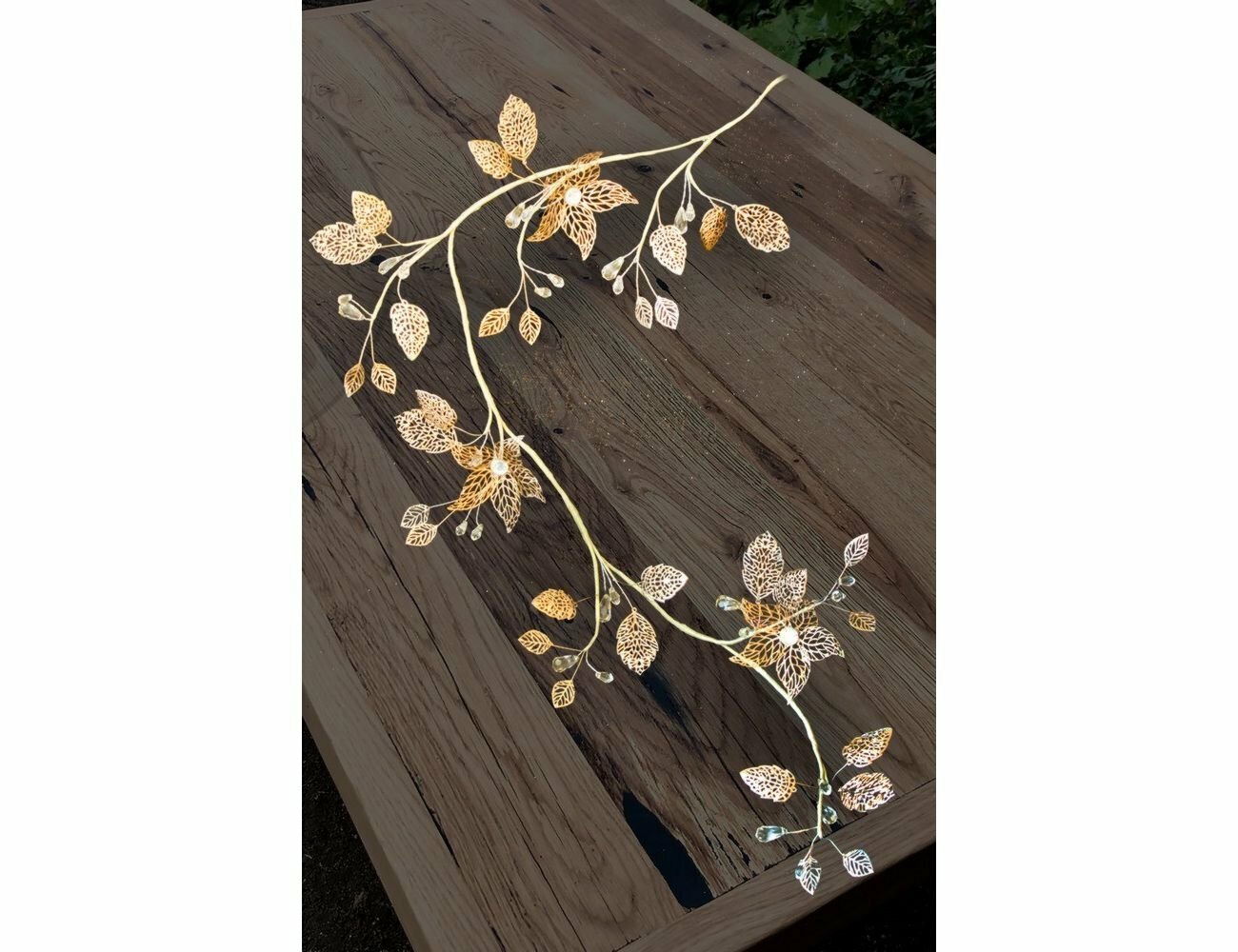 фото Декоративная гирлянда фантазия С пуансеттиями ажурная, металл, 120 см, Kaemingk 706405-1