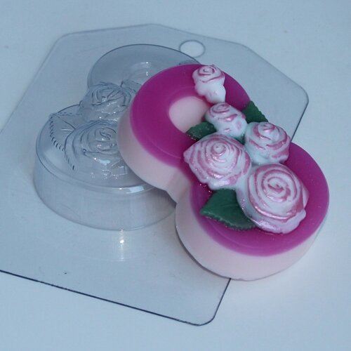 8 марта/ Розы по диагонали - форма для мыла пластиковая