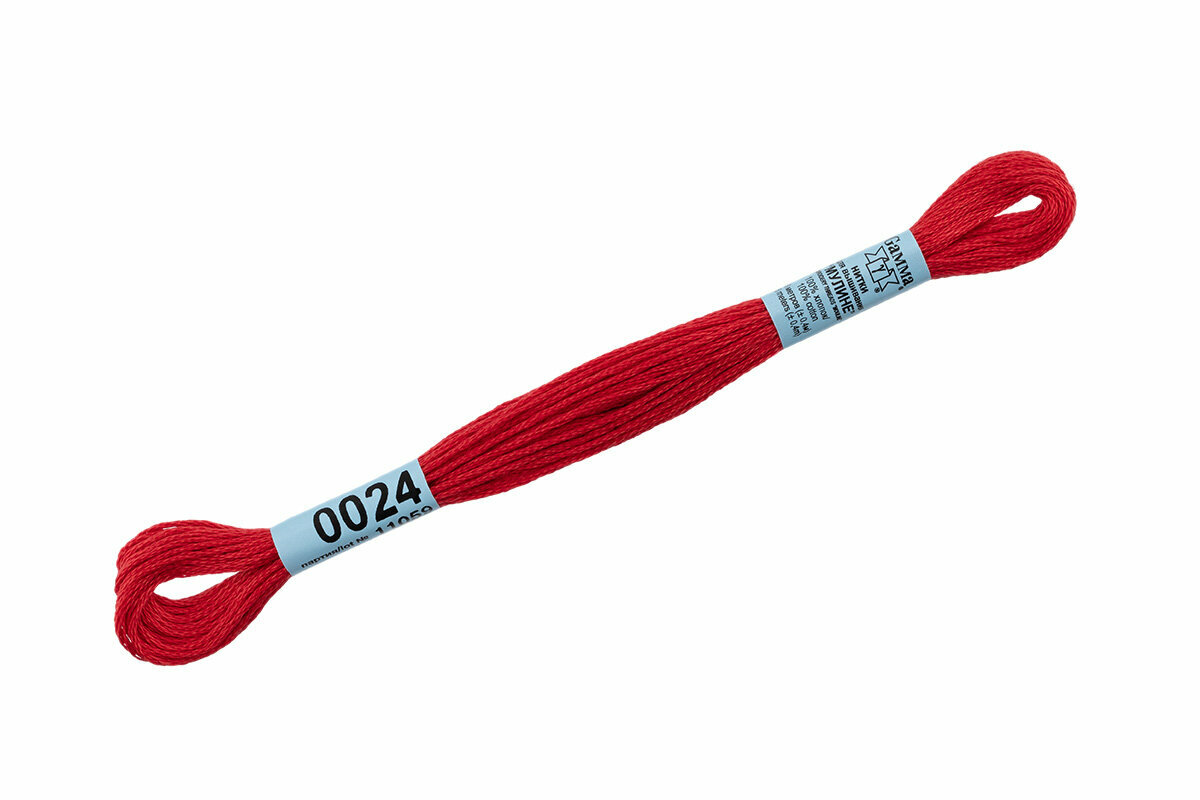 Мулине GAMMA нитки для вышивания 8м. 0024 темно-красный, 1 штука.