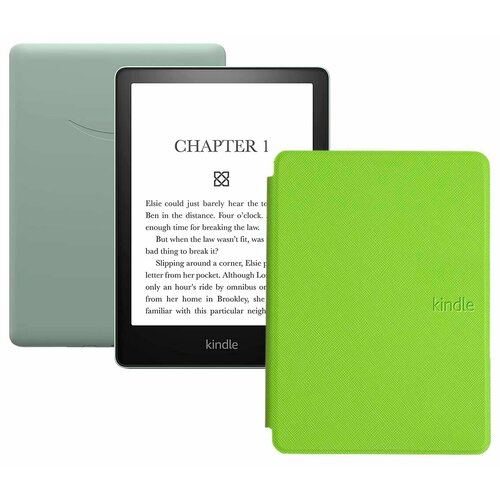 Электронная книга Amazon Kindle PaperWhite 2021 16Gb Ad-Supported Agave Green с обложкой ReaderONE PaperWhite 2021 Green