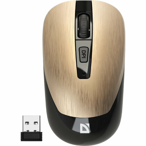 Мышь беспроводная Defender Wave MM-995 золото4D800-1600dpi бесшумн 102400₽