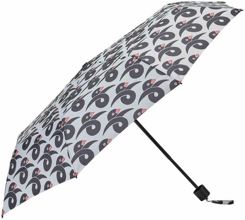 Зонт ИКЕА, механика, 2 сложения, купол 95 см, чехол в комплекте, черный, белый