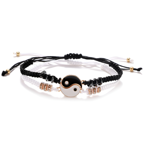 Плетеный браслет Azimut C.O. Jewelry AND Accessories, размер one size, черный, белый