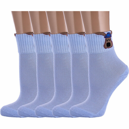 Носки PARA socks, 5 пар, размер 18, голубой