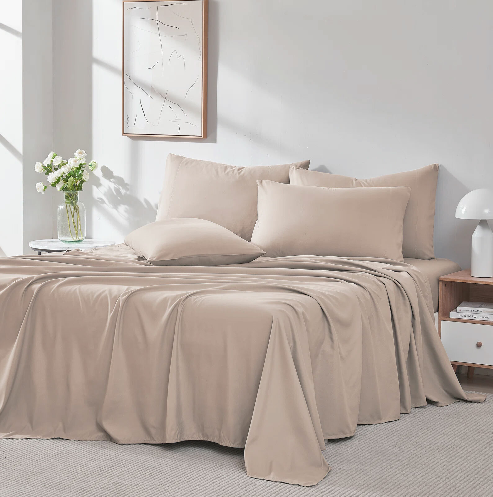 фото Простыня из сатина-люкс RMS-043 бежевый Elin (бежевый), Простыня 250х260