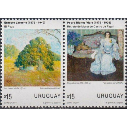 Почтовые марки Уругвай 2014г. Живопись Картины MNH