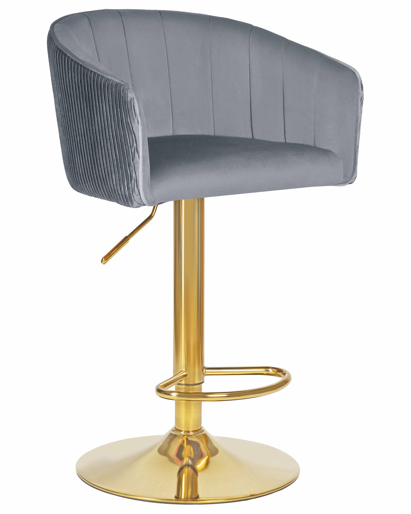 Стул барный DOBRIN DARCY GOLD LM-5025_GoldBase цвет сиденья серый велюр (1922-19), цвет основания золото