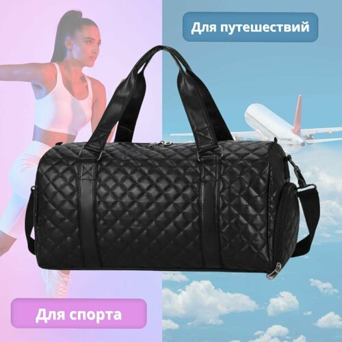 фото Сумка спортивная , 35 л, 45х25, ручная кладь, черный no brand