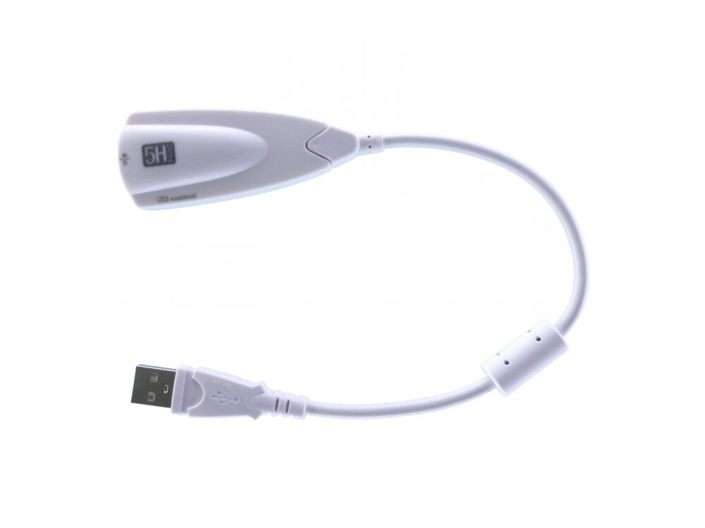 Внешняя звуковая карта 2.0 / 7.1 Channel Sound USB 2.0 jack 3.5мм Plug & Play Белый