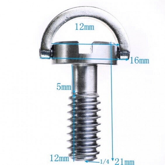 Складной винт 1/4" с ушком для крепления камеры на быстросъемную площадку Fotokvant FLH-32