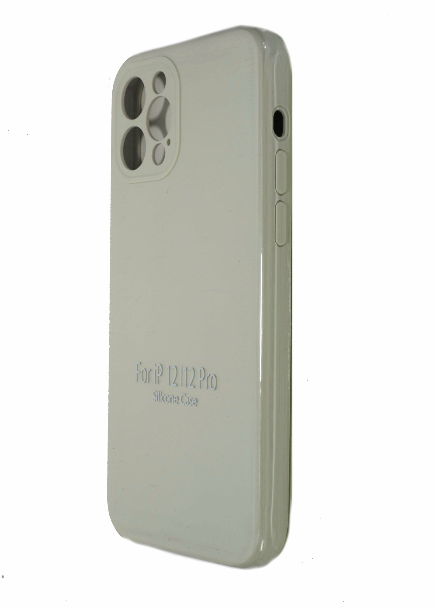 Чехол-накладка для iPhone 12 Pro VEGLAS SILICONE CASE NL Защита камеры кремовый (11)