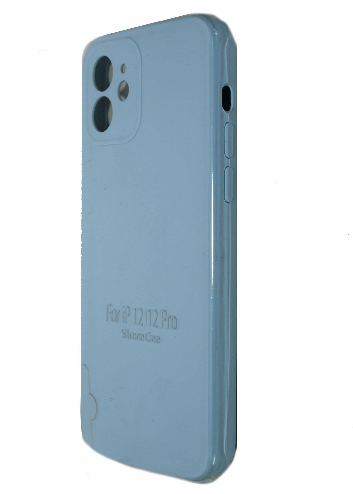 Чехол-накладка для iPhone 12 VEGLAS SILICONE CASE NL Защита камеры светло-голубой (43)