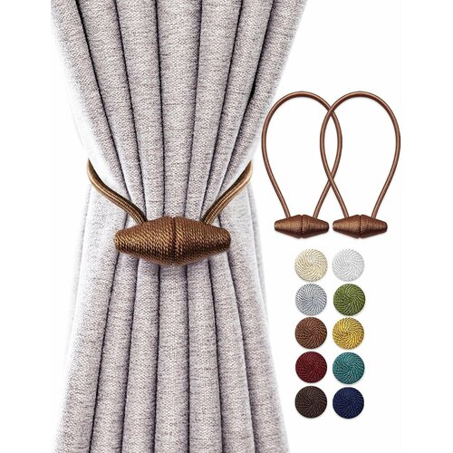 Подхват для штор магнитный, 2 шт, коричневый