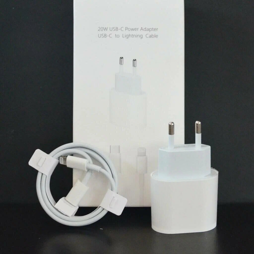 Комплект Premium: быстрое сетевое зарядное устройство для Apple IPhone/IPad/Air Pods 20W с кабелем Type-C - Lightning