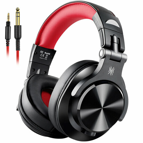 Наушники полноразмерные Oneodio A71 red сьёмный кабель чёрно-красные