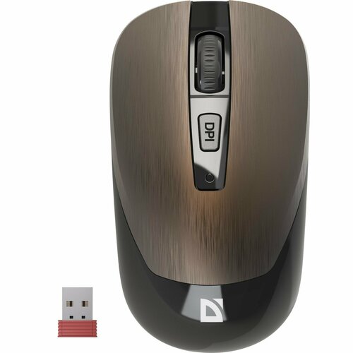 Мышь Defender Wave MM-995 беспроводная оптическая1600 dpi 1xАA не в компл коричневая 95900₽