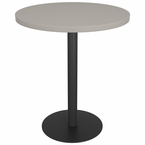 Стол обеденный круглый нераскладной Лофт, d 60 h 76 см черный шиншилла серый