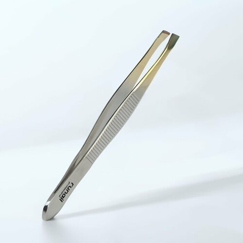 Пинцет скошенный широкий 9 см цвет серебристыйзолотистый RU-0142 394₽