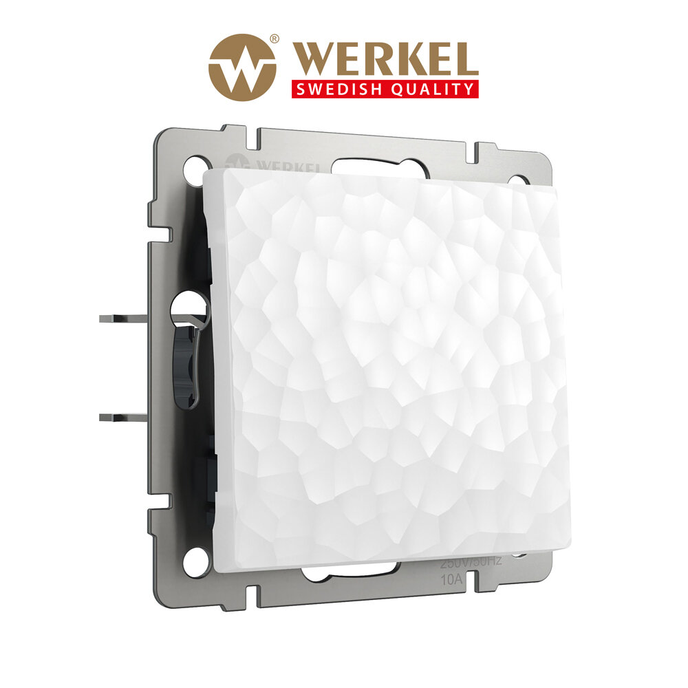 Проходной выключатель/переключатель одноклавишный Werkel Hammer W1212001 белый IP20
