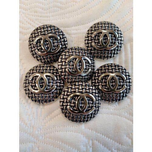 Пуговицы Chanel на ножке 20 мм 1 штука в наборе, цвет никель Д-1239