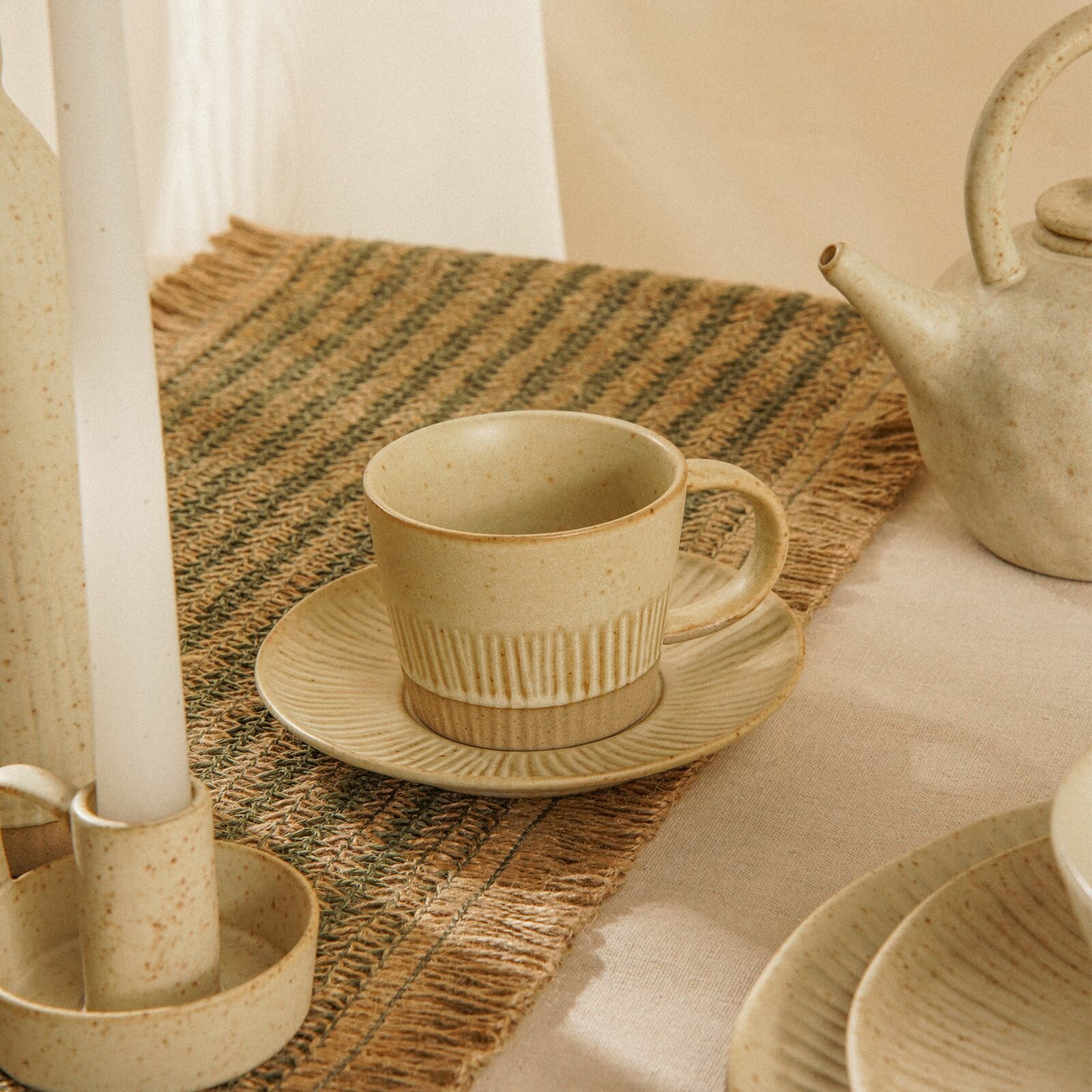 фото Чайная пара SL Home "Виенто" блюдце 15х15х2 см, кружка 250мл 12х8,5х7 см