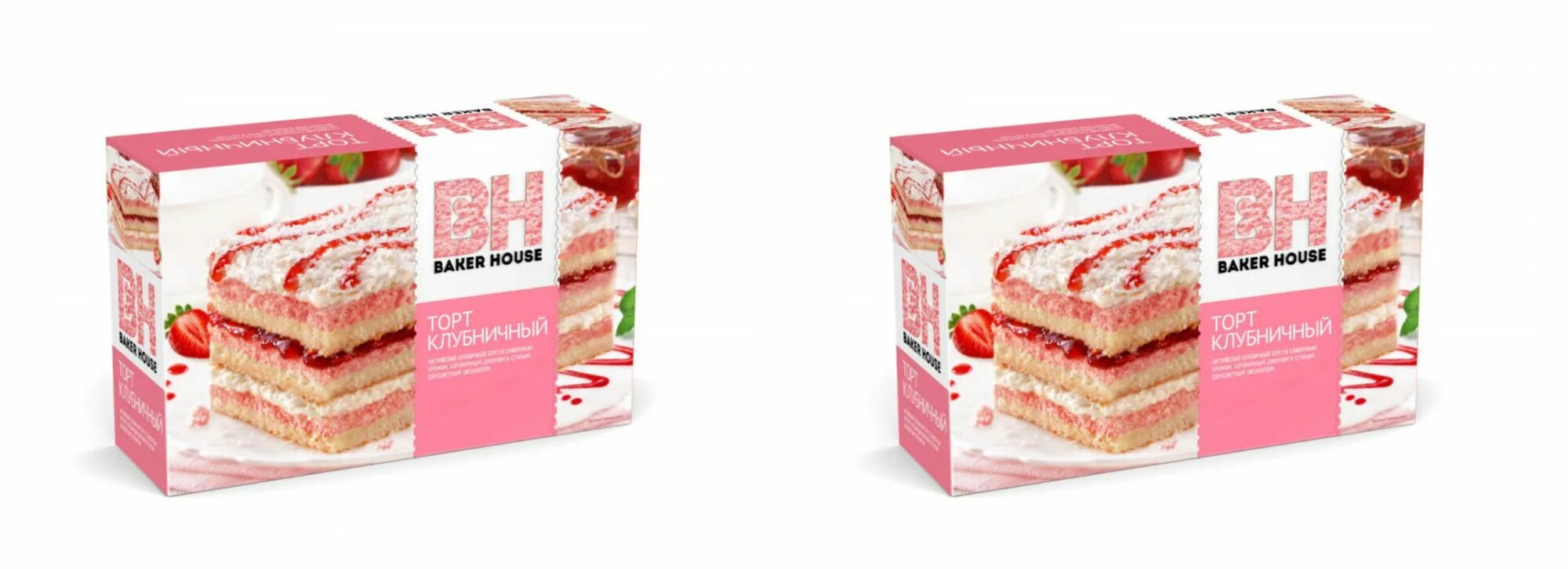 Baker House Торт Виттория клубника,350 гр,2 шт